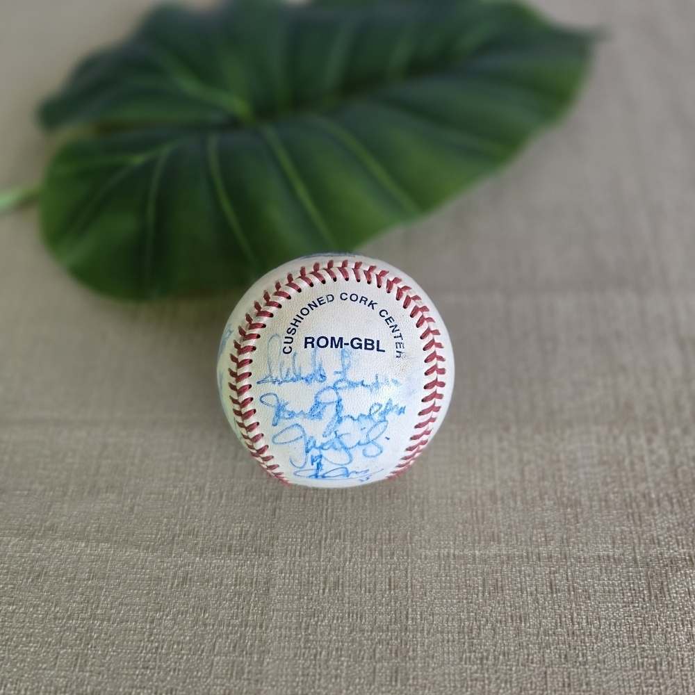 Rare Golden Baseball League (GBL) Multi-Signed Baseball Ken Outcalt Commissioner